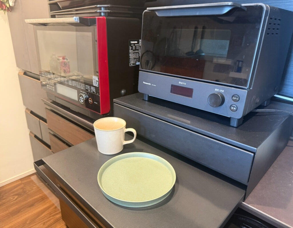 山崎実業 ツーウェイ キッチン家電下引き出し＆スライドテーブル　tower